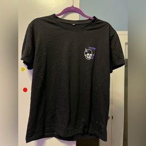 Selling: Black 3-D skull t-shirt. Size small. Unisex t-shirt. From Romwe.com.